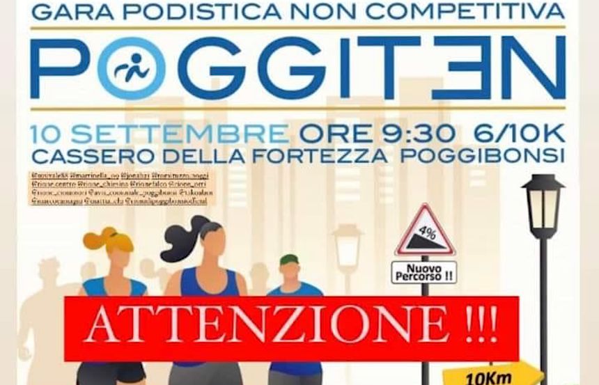 A Poggibonsi domenica 10 Settembre 2023 si corre la 'Poggiten'